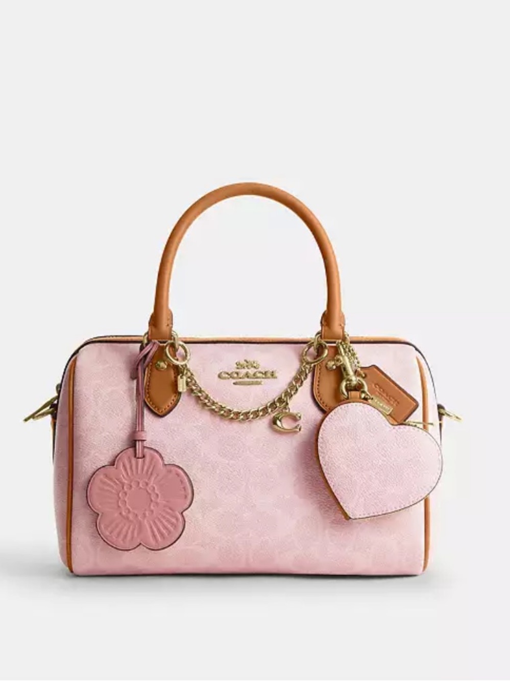 Coach Powder Pink Heart Bag Charm
In Signature Canvas - Picture 2 of 4